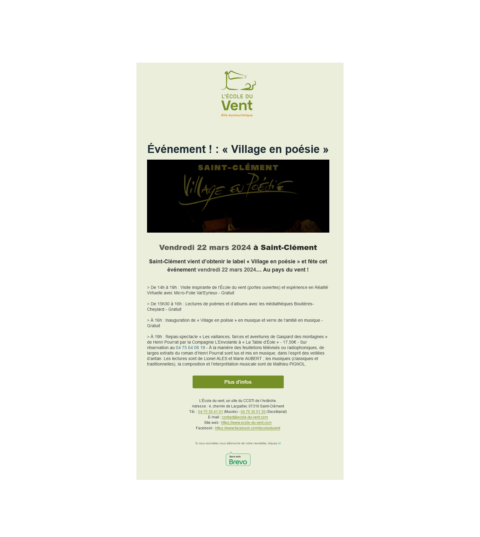 E-mailing | L&rsquo;École du vent