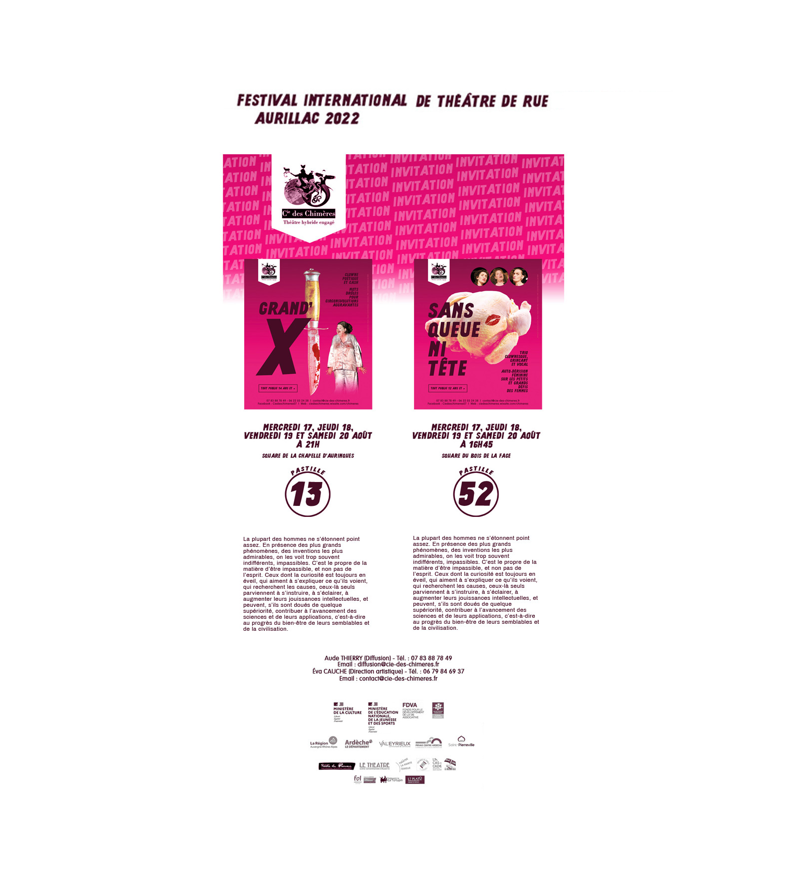 E-mailing | La Cie des Chimères @ Aurillac