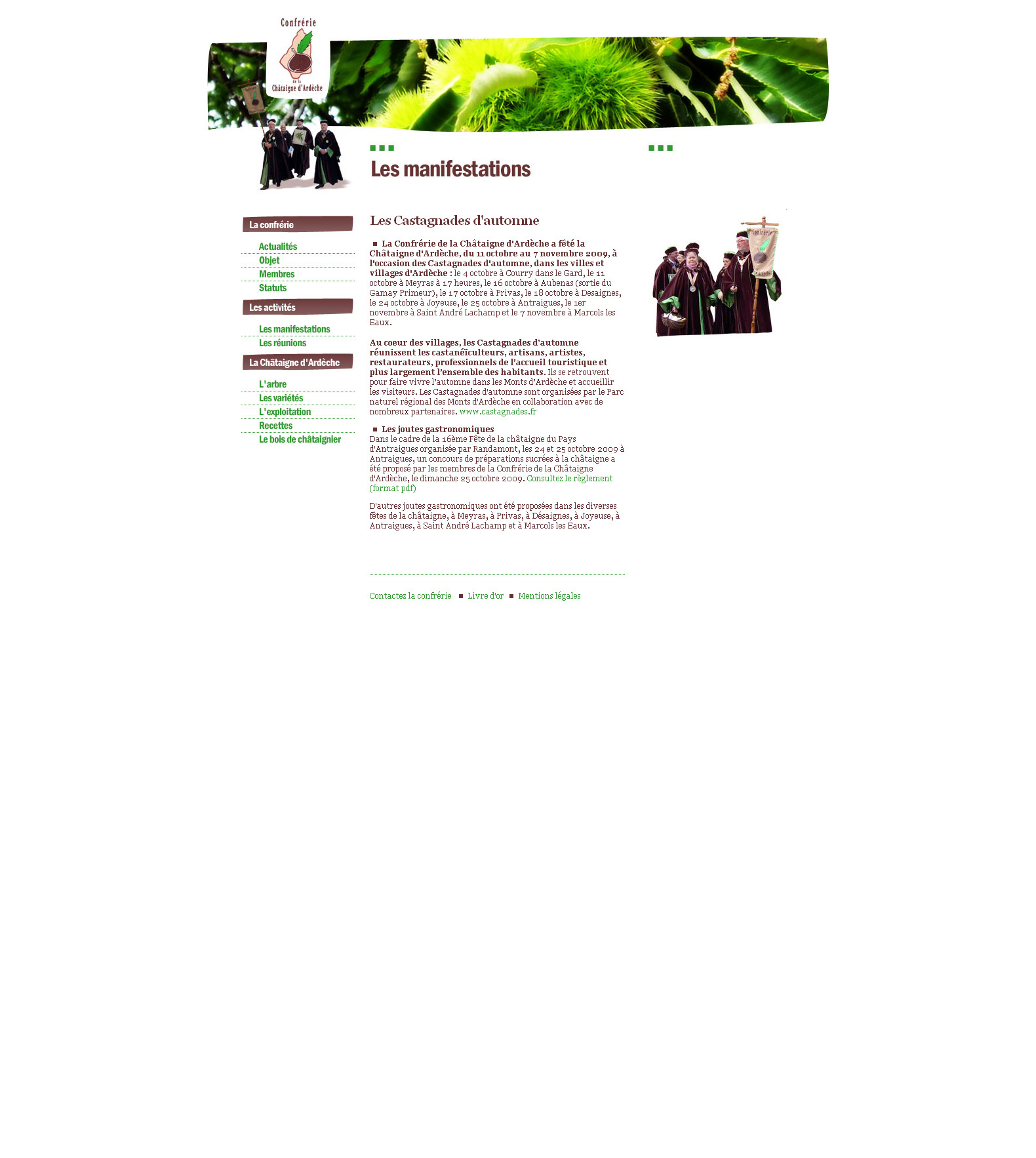Site web | Confrérie de la châtaigne d&rsquo;Ardèche