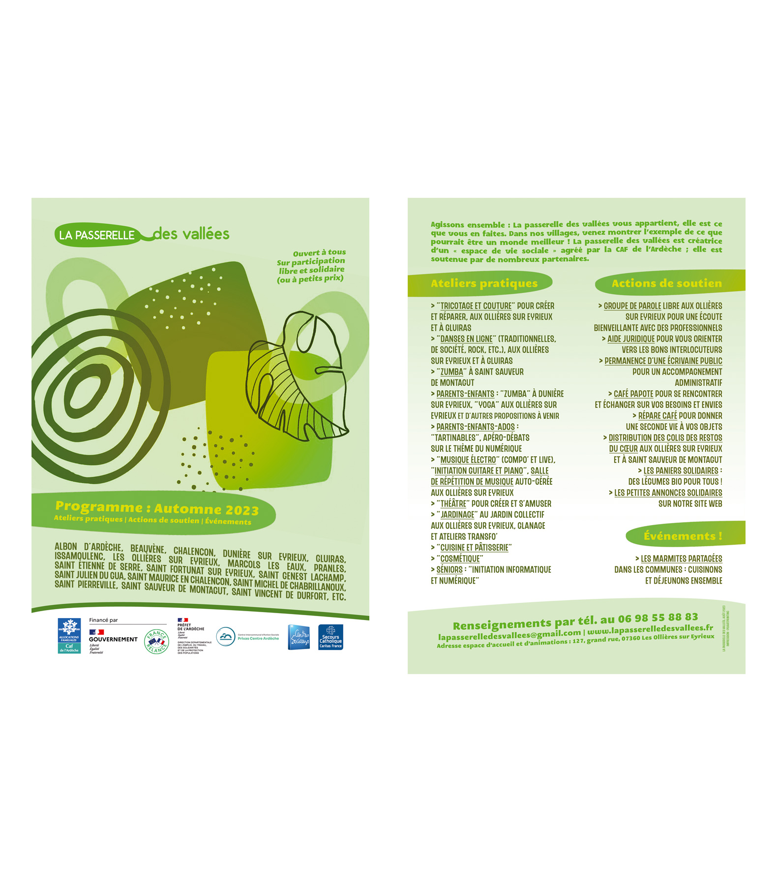 Flyer | La passerelle des vallées – Programme automne 2023