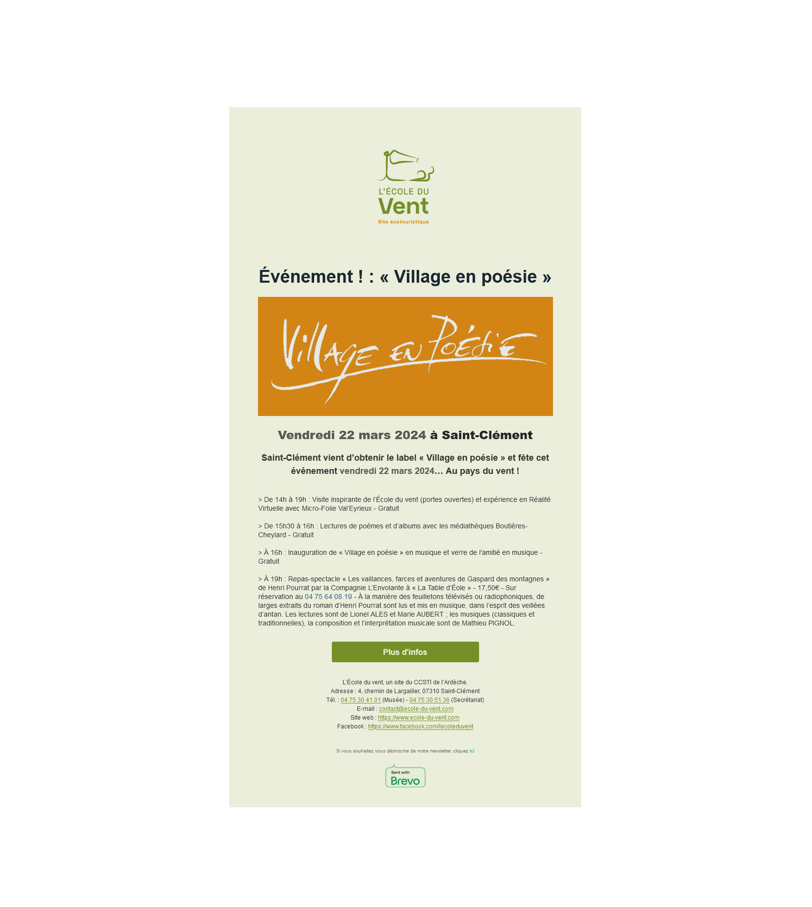 E-mailing | L&rsquo;École du vent
