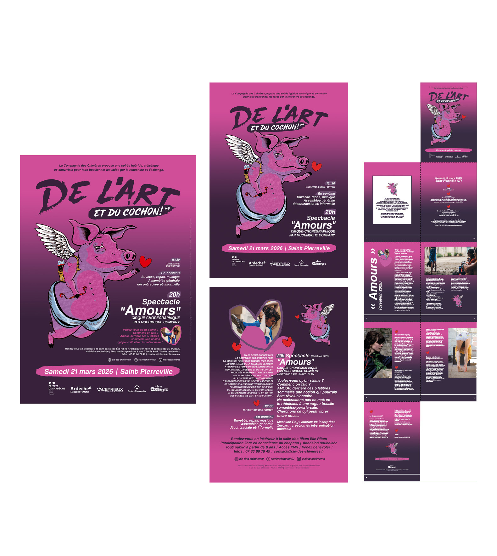 Flyer et dossier de presse | La Cie des Chimères – De l’Art et du Cochon #4
